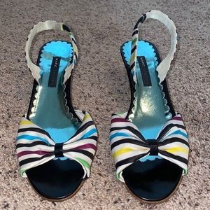 NEW! Marc Jacobs kitten heel stripe sling back